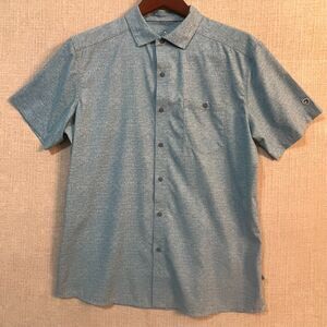 KUHL Getaway Stretch Shirt Mens Large  Blue Chalk Button Up Soft Fishing Hiking